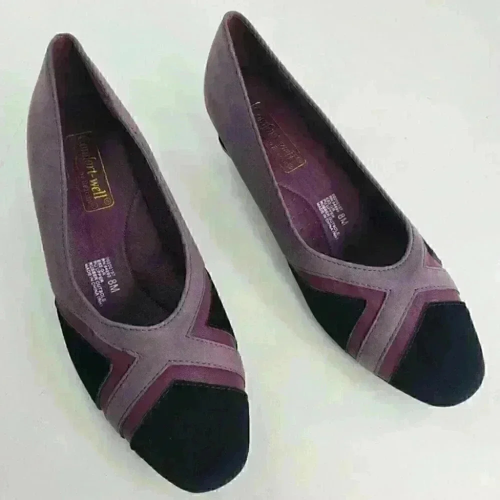 Comfort-well by Beacon Kitten Heels Multicolor Women's Slip On Pumps New